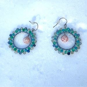 Sundance silver semi precious stone beaded earrings
